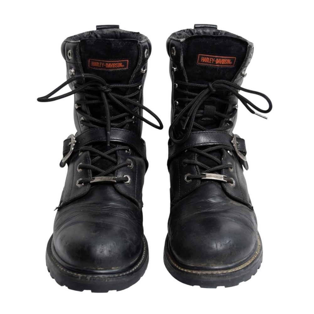 Harley-Davidson Faded Glory Mens 13 Black Leather Motorcycle Riding Boots 91003